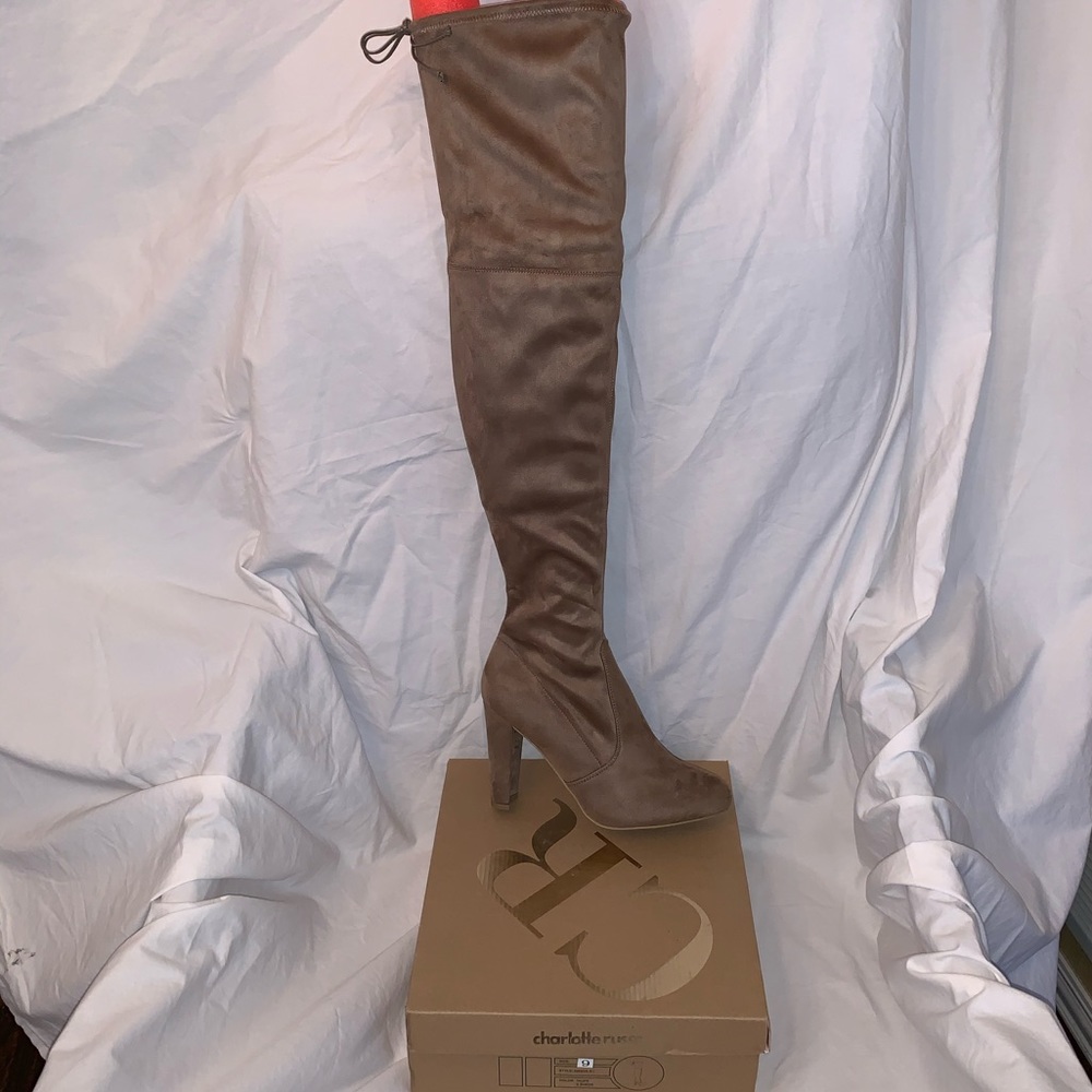 Charlotte Russe over the knee boots taupe size 9